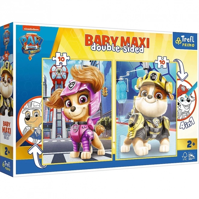 Oboustranniges Puzzle PAW PATROL Sky und Rubble - BABY MAXI 2x10 Teile