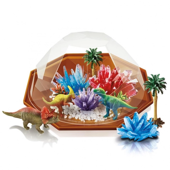 Dinosauri-Terrarium Mit Kristallen