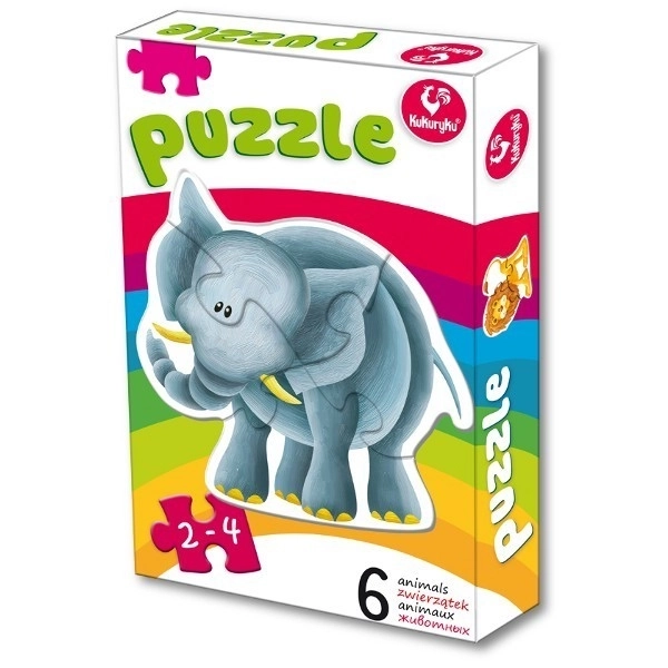 Kukuryku Puzzle Tiere im Zoo für Kleinkinder