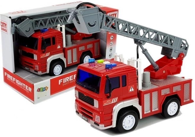 Roter Feuerwehrwagen mit Antrieb und Leiter 1:20 mit Sound