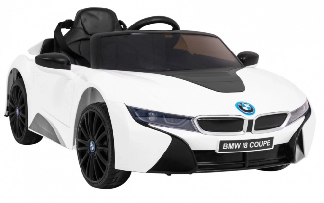 BMW I8 Lift Batterieauto Weiß + Fernbedienung + langsamer Start + 3-Punkt-Gurte + MP3 USB + LED-Diode