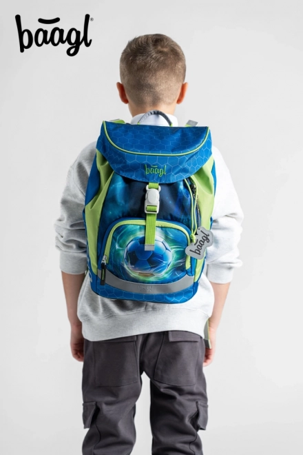 Baagl 3er-Set Airy Fußball Rucksack: Rucksack, Federmäppchen, Turnbeutel