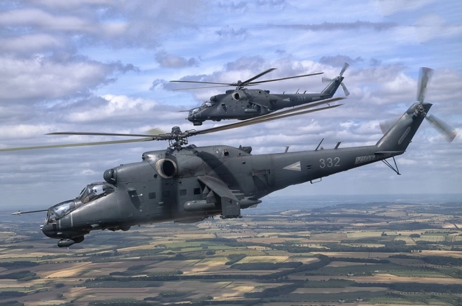 Plastikmodell Mi-24P Hind F im Maßstab 1/48
