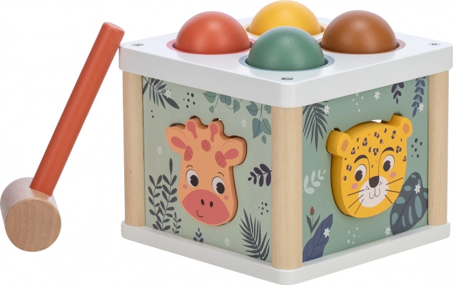 Holzsteckbox Tiere und Bälle