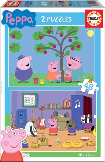 Peppa Wutz Puzzle Set 2x48 Teile