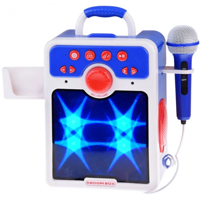 Blauer Kinder-Bluetooth-Boombox mit Mikrofon