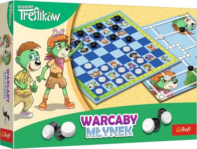 Damen-Brettspiele Dame und Mühle Familie TREFLIKÓW Trefl