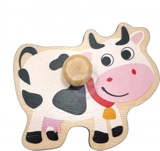 Holz-Puzzle Bauernhof Montessori mit Griffen von Woopie Green