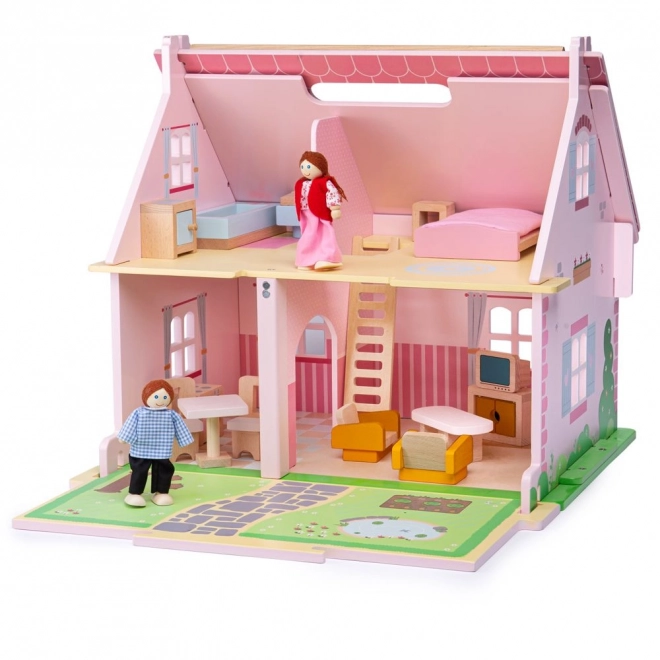 Tragbares Holzpuppenhaus von Bigjigs Toys