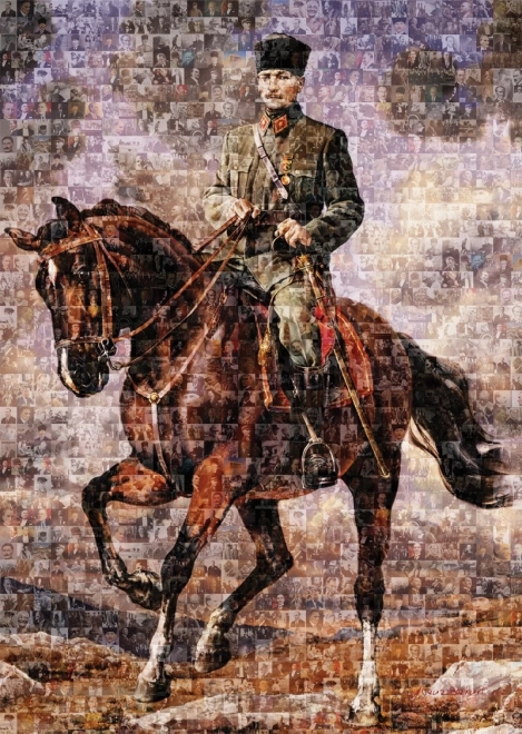 Puzzle von Mustafa Kemal Atatürk auf seinem Pferd 1000 Teile