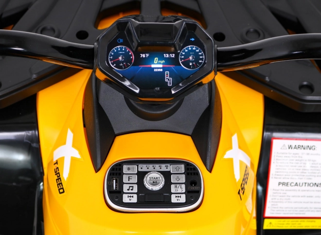 Quad XT-Speed für Kinder Gelb + 4x4 + EVA + langsamer Start + Radio MP3 + LED-Diode