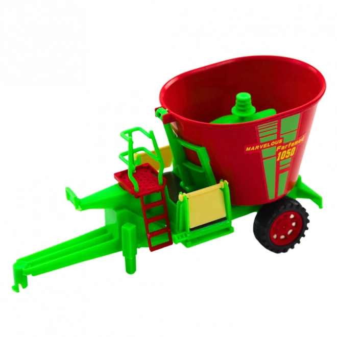 Traktor mit Anhänger und Futterwagen