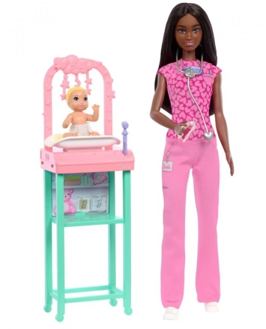 Barbie Kinderärztin Puppe mit dunklem Haar