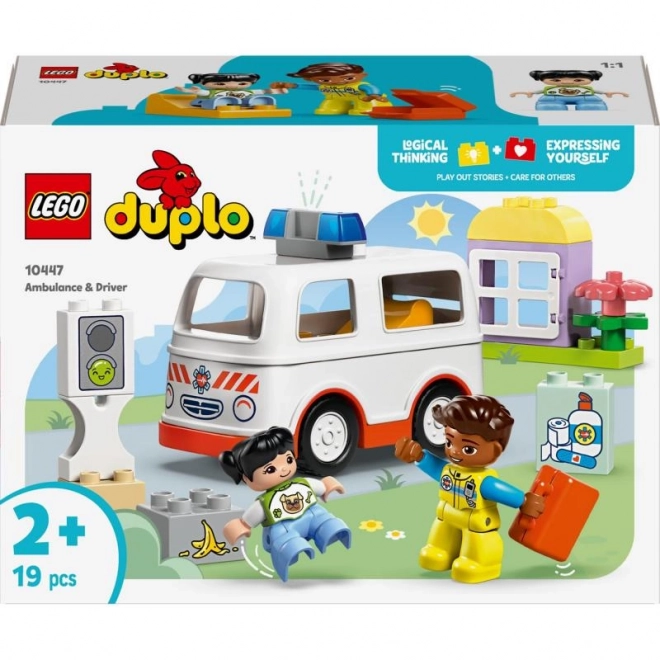 Lego Duplo Stadtwagen Rettungswagen mit Fahrer