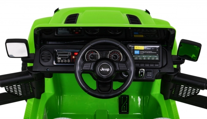 Jeep Wrangler Rubicon Batterie für Kinder Grün + Fernbedienung + MP3 LED Radio + EVA Räder