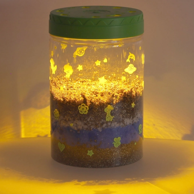 Terrarium zum Pflanzenanbau mit LED-Lampe und Dinosauriern