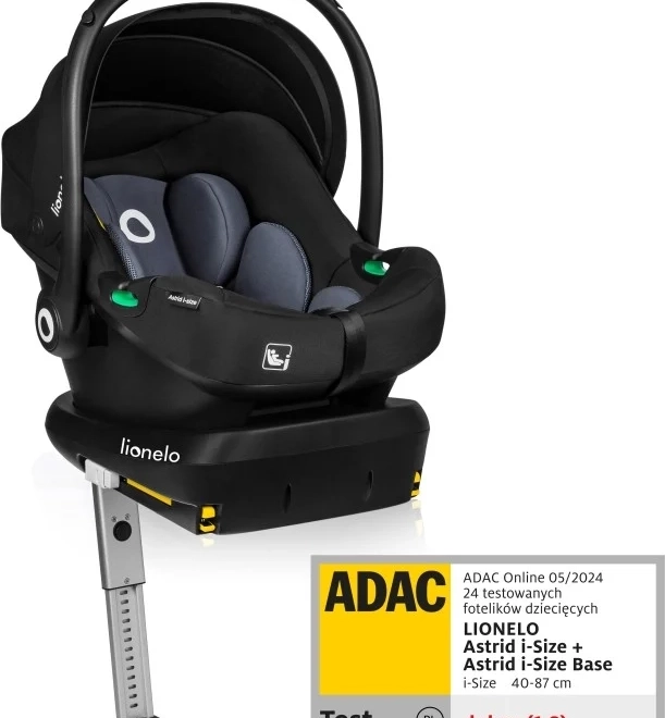 Lionelo Autositz Astrid i-Size schwarz-grau