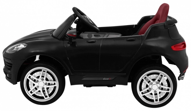 Turbo-S batteriebetriebenes Auto für Kinder schwarz + Fernbedienung + langsames Starten + EVA-Räder + Radio MP3