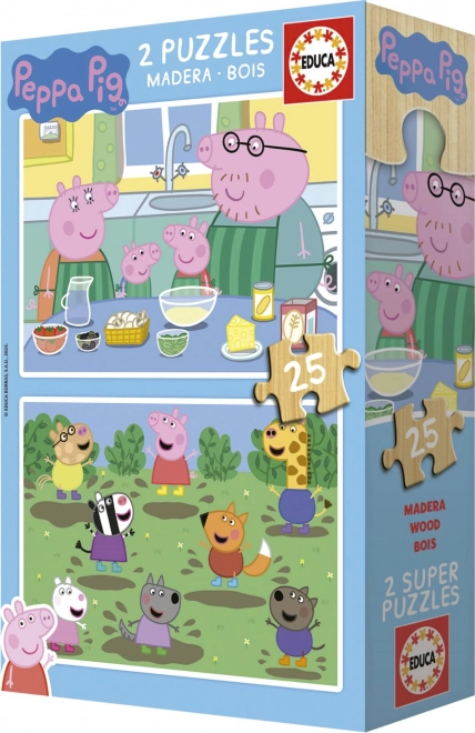 Educa Holzpuzzle Peppa Wutz 2x25 Teile