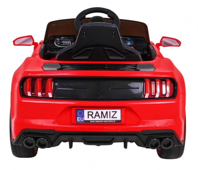 GT Sportwagen auf Batterie für Kinder Rot + Fernbedienung + langsamer Start + Gepäckträger + MP3 LED
