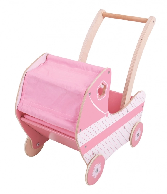 Holzpuppenwagen in Pink