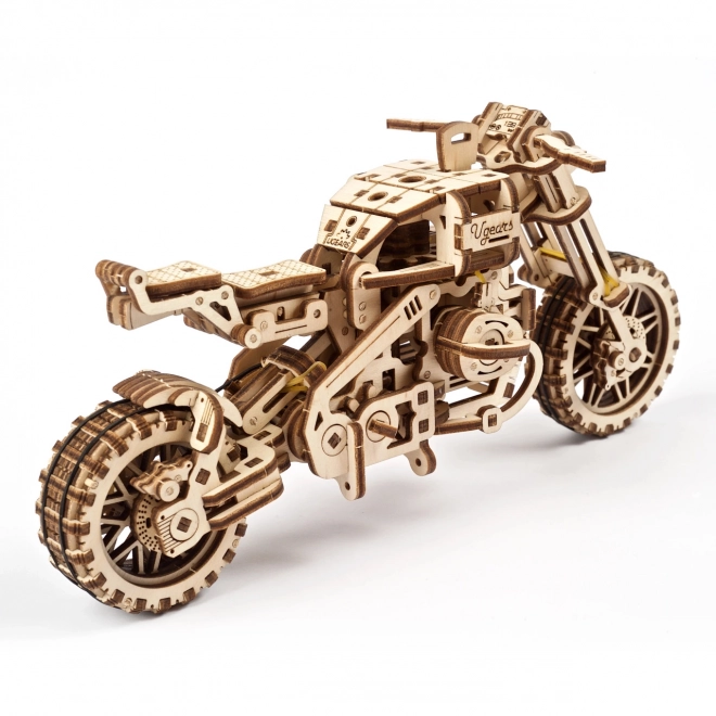 Ugears 3D Holzmechanisches Puzzle Scrambler Motorrad mit Sidecar