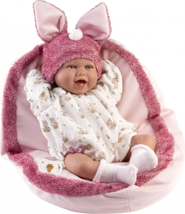 Realistische Babypuppe mit Geräuschen und weichem Stoffkörper - Llorens