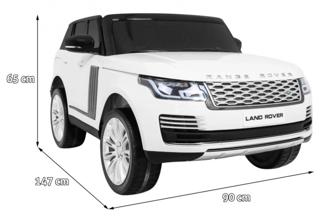 Range Rover HSE 2-Sitzer Kinderauto weiß + Fernsteuerung + 5-Punkt-Gurte + Audiopanel + LED-Diode