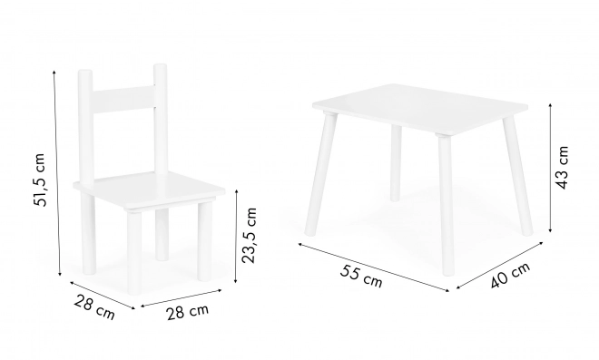 Kindermöbel-Set Tisch + 2 Stühle