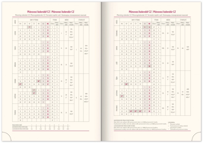 Notique Wochenkalender Vellum 2025, Schwarz