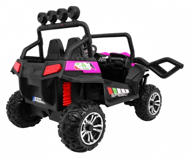 Kinder-Geländebuggy Grand Lift rosa + Allradantrieb + Fernbedienung + Gepäckträger + Radio MP3 + LED Leuchte
