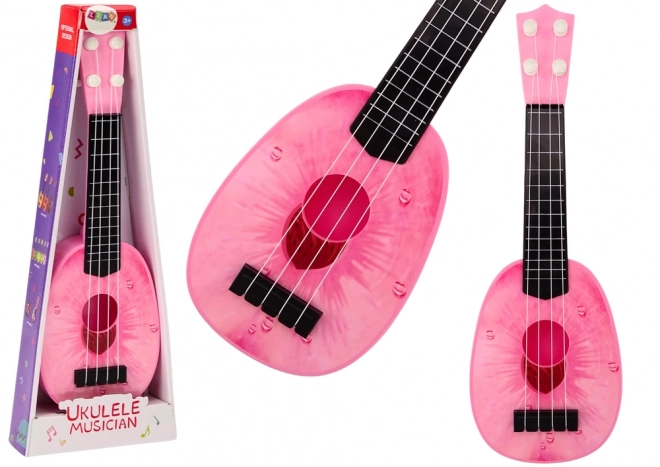 Kinder-Ukulele Mini Gitarre Pfirsichmotiv Rosa