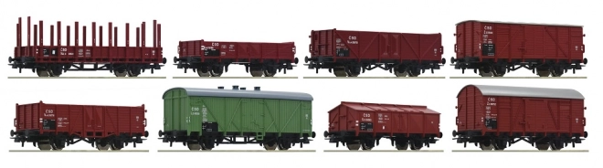 Achtteiliger Güterwagen-Set der ČSD von Roco