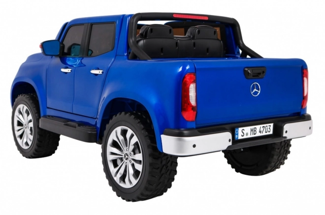 Mercedes Benz Klasse X für Kinder Blaue Farbe + Fernbedienung + 4x4 + MP4 + Gepäckträger + EVA