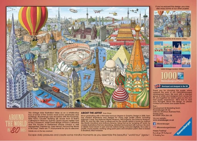 Ravensburger Puzzle Reise um die Welt in 80 Tagen 1000 Teile