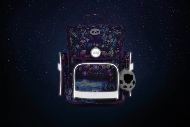 Baagl 3-Set Ergo Jungle Panda: Schultasche, Federmäppchen, Beutel