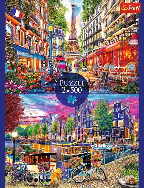 Puzzleset 2x500 Teile Europäische Hauptstädte