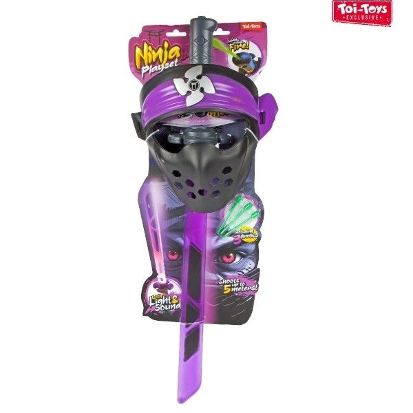Ninja-Set Schwert + Maske + Pfeile mit Ton und Licht