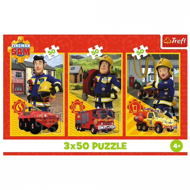 Puzzle 3x50 Feuerwehrmann Sam – Feuerwache-Team