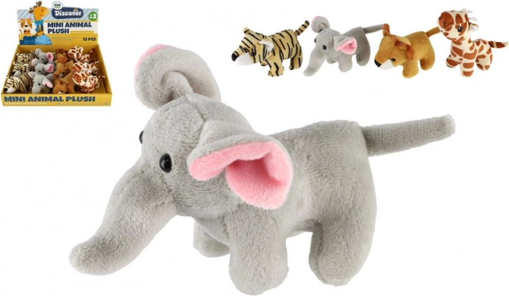 Plüschtiere aus Safari und Zoo 10–15 cm, Mix verschiedener Arten