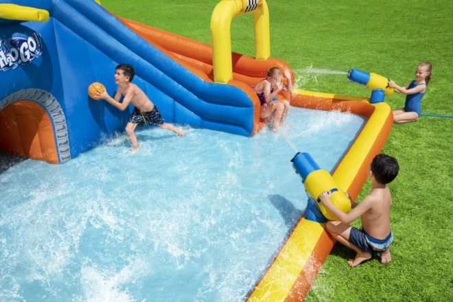 Wasservergnügungspark BESTWAY für Kinder 5+ Rutsche + Basketballkorb + Tunnel + Dusche