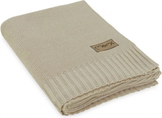 Gestrickte Kinderdecke MoMi HUG beige