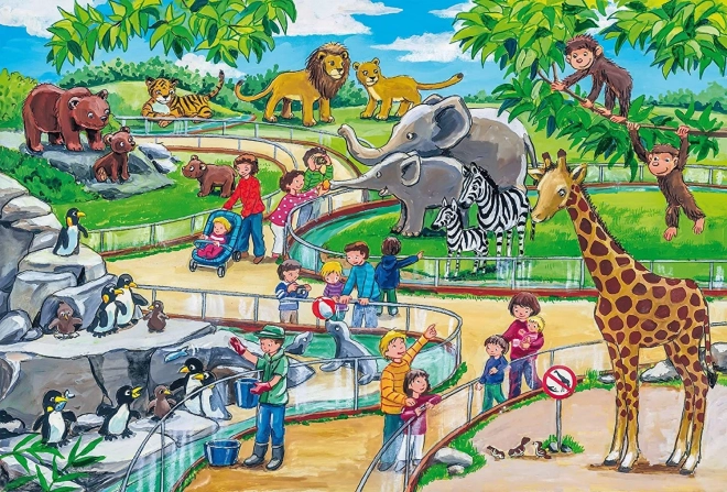 Schmidt Puzzle Gehege im Zoo 3x24 Teile