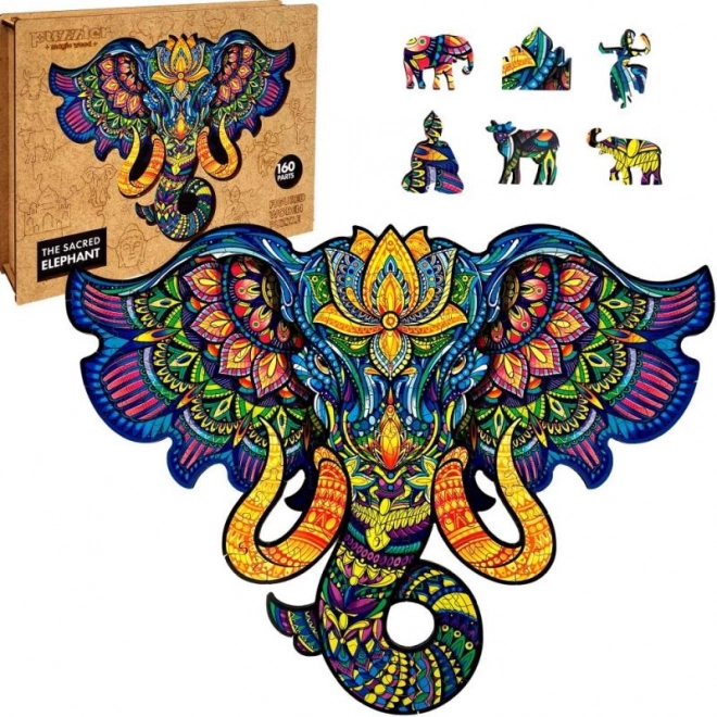 Buntes Holzpuzzle Heiliger Elefant