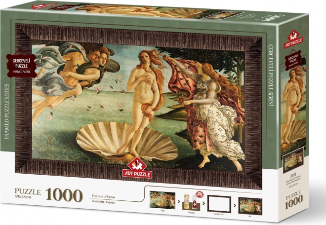 ART PUZZLE Puzzle mit Rahmen und Kleber 3in1 1000 Teile – Geburt der Venus