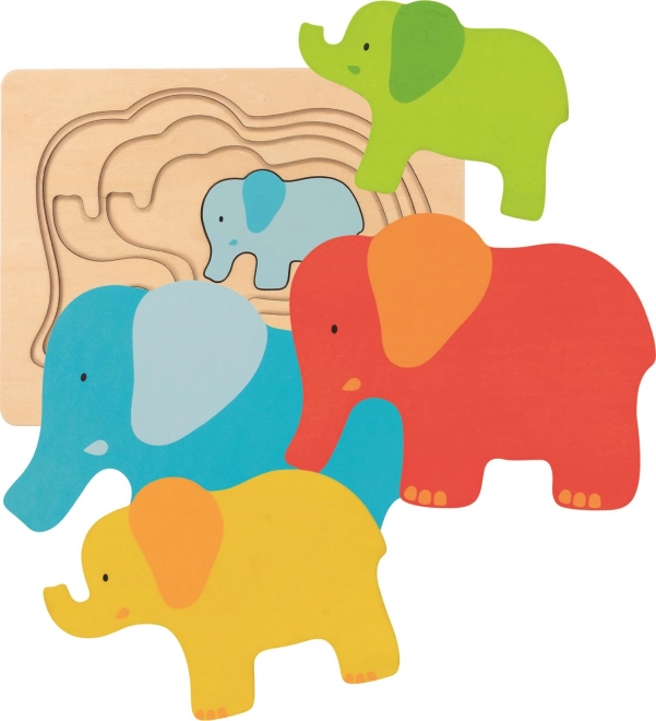 Schichtenpuzzle Elefant