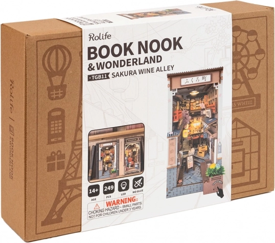3D-Puzzle Buchstütze Sakura-Straße mit Wein