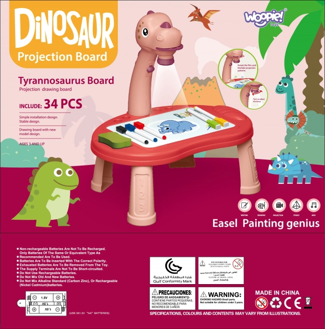 Zeichenbrett mit Projektor Dinosaurier für Kinder