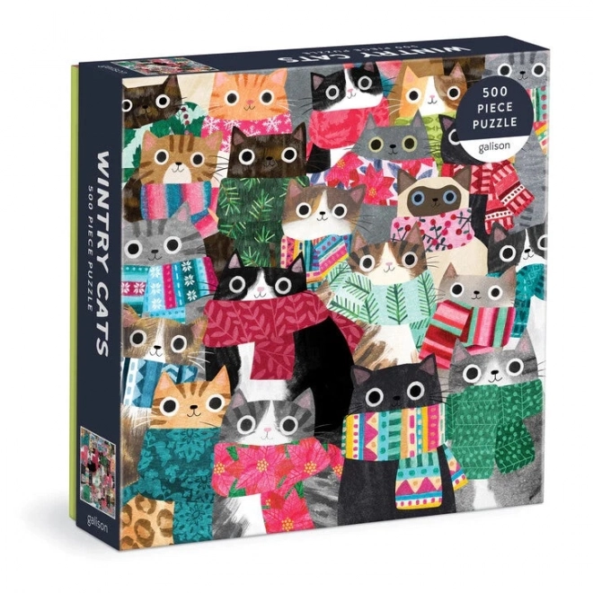 Puzzle Galison Winterkatzen 500 Teile
