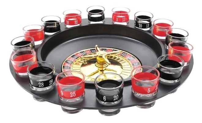 Party-Roulette-Spielset mit 16 Gläsern